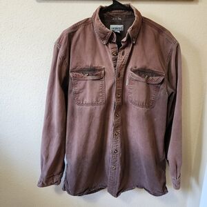 Carhartt 100% Cotton Brown Long Sleeve Button Up